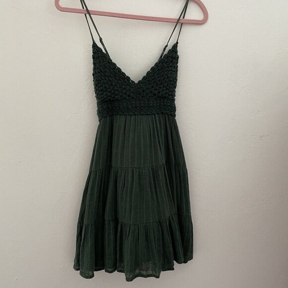 Aerie Dark Green Mini Dress - Picture 1 of 14